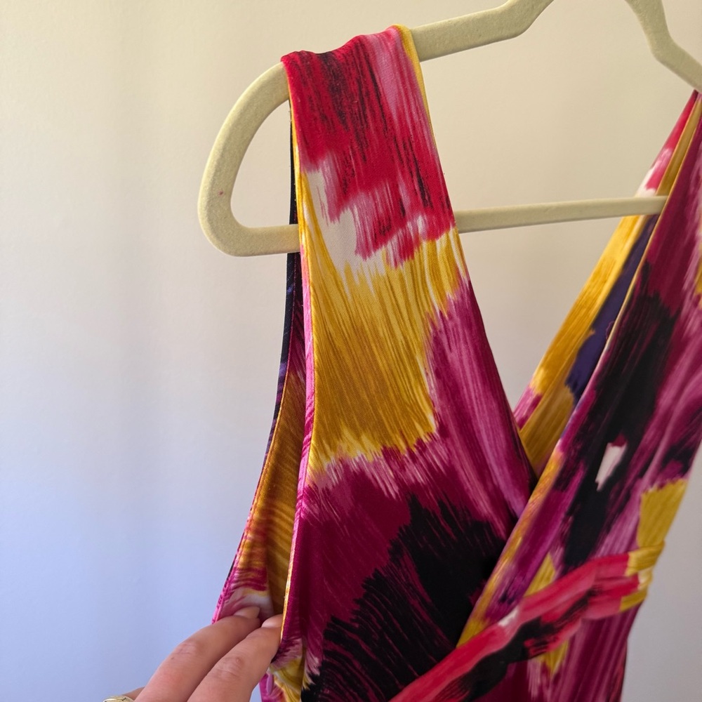 Antonio Melani Abstract Watercolor Floral Print Dress - Picture 3 of 5